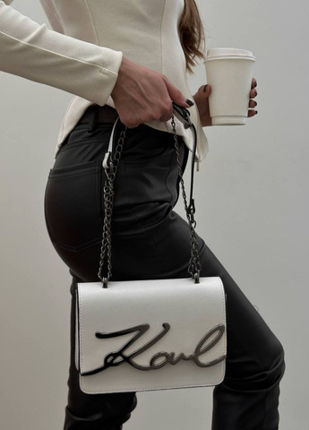 Сумочка з лого Karl Lagerfeld Signature White Vakko (273782711)