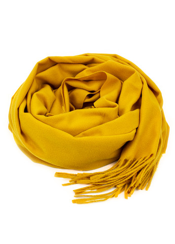 Жіночий однотонний шарф з бахромою, гірчичний Corze gs-102 (269449227)