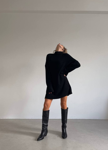 Черный женский свитер вязка No Brand