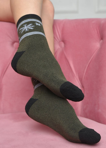 Шкарпетки махрові жіночі кольору хакі розмір 23-25(36-39) Let's Shop (271665185)