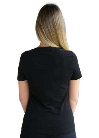 Чорна літня футболка жіноча з коротким рукавом Tommy Hilfiger