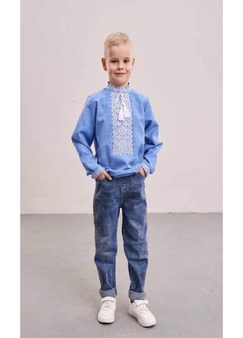 Вышиванка для мальчика цвет джинс для мальчика Модняшки (258417086)
