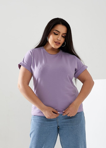 Фиолетовая женская футболка цвет лавандовый р.42/46 432371 New Trend