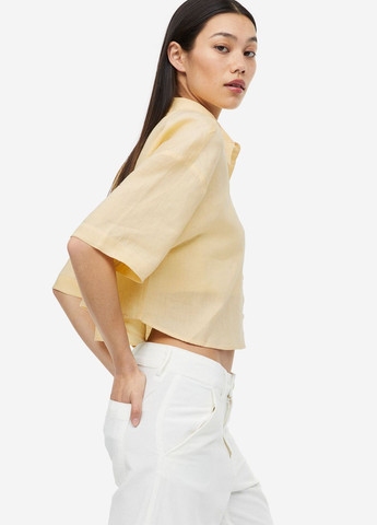 Жовта літня коротка блузка оверсайз H&M