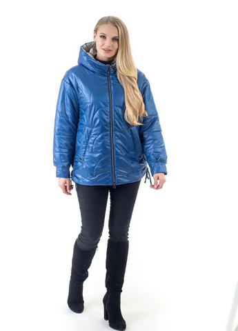 Блакитна демісезонна осіння куртка жіноча великого розміру SK