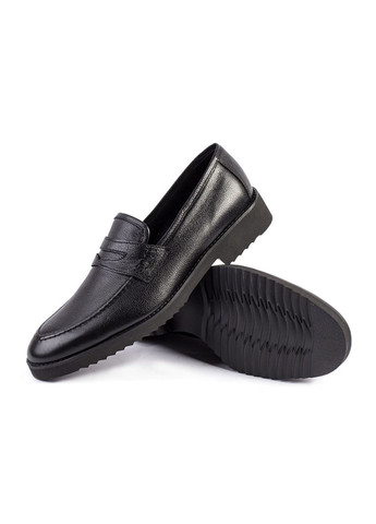 Черные классические туфли лоферы мужские бренда 9402003_(16) ModaMilano без шнурков