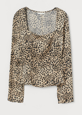 Бежевая блуза демісезон,леопардовий, H&M