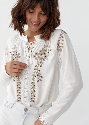 Жіноча блузка з вишивкою в етнічному стилі No Brand (258699321)