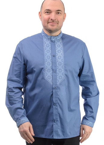 Котонова сорочка з вишивкою (блакитний) Golfstream (277632844)