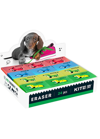 Гумка кольорова Dogs колір різнокольоровий ЦБ-00223054 Kite (259961156)