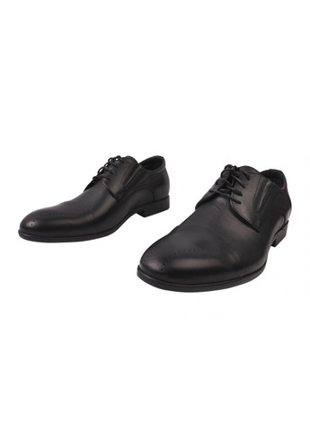 Черные туфли мужские из натуральной кожи, на низком ходу, на шнуровке, черные, украина Vadrus