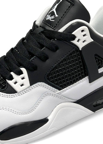 Черно-белые демисезонные кроссовки мужские, китай Nike Air Jordan 4 Retro White&Black