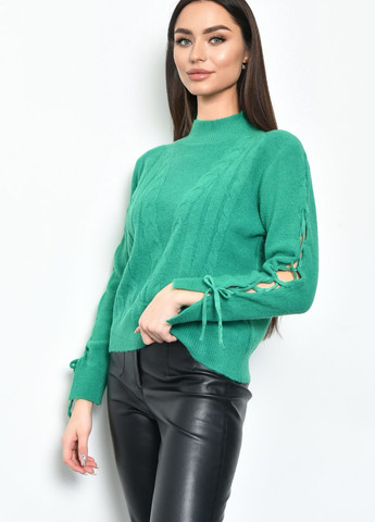 Зелений зимовий светр жіночий ангора зеленого кольору пуловер Let's Shop