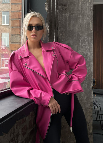 Розовая демисезонная куртка косуха Liton
