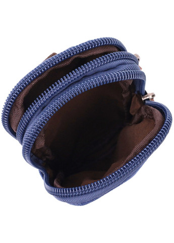 Практичная сумка-чехол на пояс с металлическим карабином из текстиля 22226 Синий Vintage (267948750)