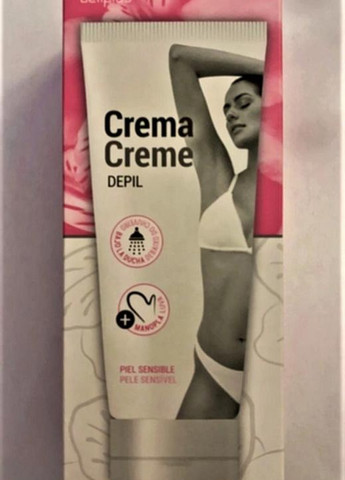 Женский крем для депиляции для чувствительной кожи 2 в 1 (крем + варежка) 200 мл. Crema Depil Deliplus (257979394)