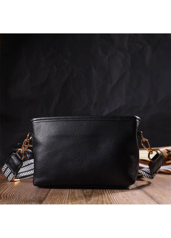 Невелика сумка на плече з натуральної шкіри 22080 Чорна Vintage (260360848)