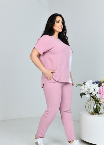 Жіночий прогулянковий костюм двійка колір рожевий р.50 432235 New Trend (258685559)