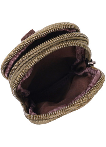 Компактная сумка-чехол на пояс с металлическим карабином из текстиля 22224 Оливковый Vintage (267925318)