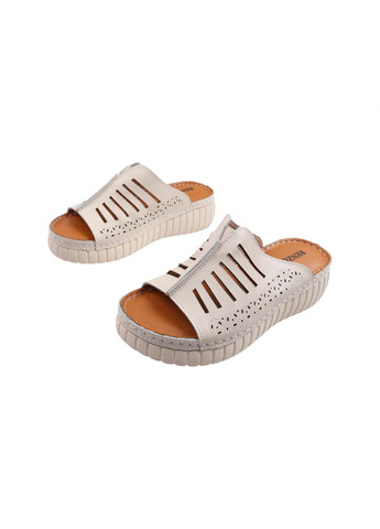 Белые шлепанцы женские молочные натуральная кожа Renzoni