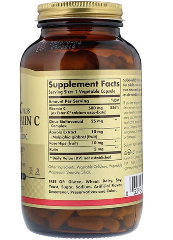 Ester-C Plus Vitamin C 500 mg 250 Veg Caps Solgar (256720421)