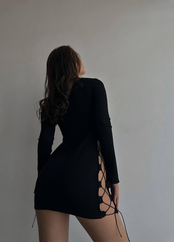 Чорна жіноча сукня рубчик No Brand