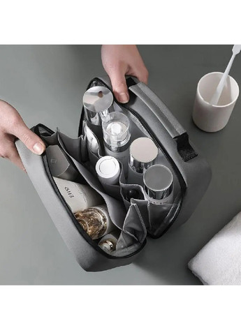 Органайзер бокс косметичка несессер сумка для хранения косметики и аксессуаров экокожа 23х16.5х10.5 см (474703-Prob) Серый Unbranded (259447603)