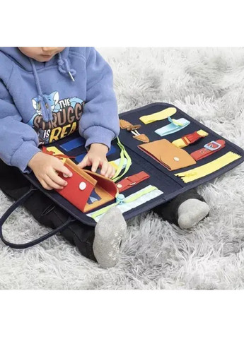 Развивающая обучающая интерактивная деревянная доска бизиборд для детей малышей 28х33х2 см (475464-Prob) В сумке Unbranded (267813458)