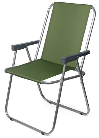 Раскладное кресло с подлокотниками стул складной для отдыха дачи рыбалки пикника кемпинга 49х50х79 см (474142-Prob) Олива Unbranded (257431276)