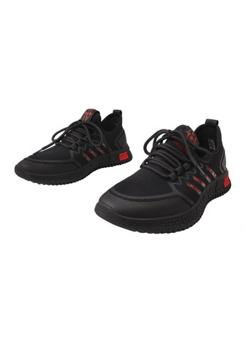 Черные кроссовки мужские из текстиля, на низком ходу, на шнуровке, черные, Berisstini 14-21DK