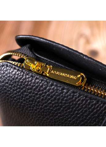 Жіноча красива сумка на три відділення з натуральної шкіри 22107 Чорна Vintage (260360816)