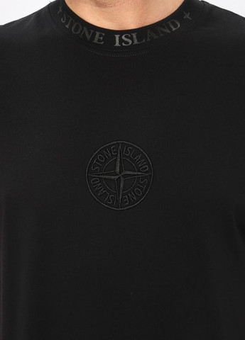 Черная футболка мужская Stone Island CLASSIC LOGO