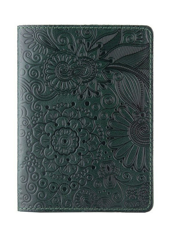 Шкіряна зелена обкладинка на паспорт HiArt PC-01 Mehendi Art Зелений Hi Art (268371253)