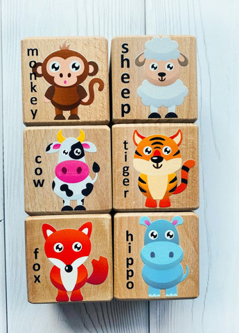 Детские развивающие кубики с изображениями животных "Жираф и компания" (комплект 5) Creative (257986158)