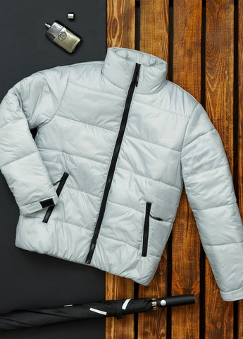 Светло-серая зимняя зимняя дутая куртка стокгольм без капюшона Vakko