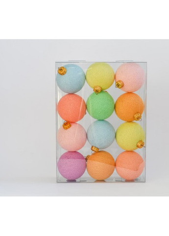 Набор ёлочных игрушек из ниточных шариков 6,5 см, 12 шт Зефирка Cotton Ball Lights (257986222)