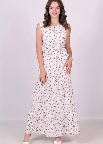 Білий кежуал сукня жіноча 272 квіти бузковий софт біла Актуаль