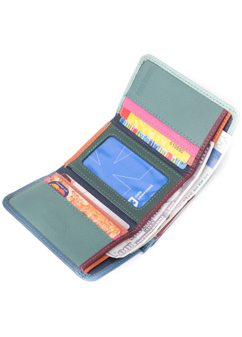 Барвистий жіночий гаманець із натуральної шкіри 22493 Різнокольоровий st leather (277980449)