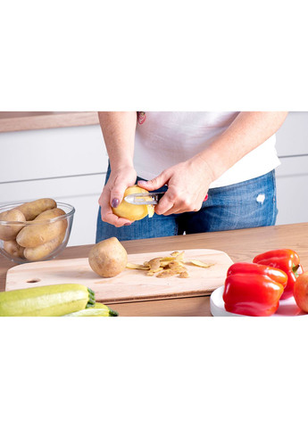 Нож 2в1 экономка овощечистка рыбочистка большой с пластмассовой ручкой для очистки овощей и фруктов 20.5 см Салатовый Kitchette (260567604)