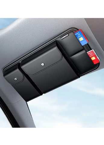 Органайзер автомобільний з кріпленням на сонцезахисний козирок у салон автомобіля екошкіра 32х16.5 см (475978-Prob) Чорний Unbranded (275332303)