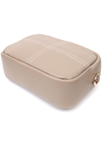 Идеальная женская сумка из натуральной мягкой кожи 22318 Бежевая Vintage (276461849)