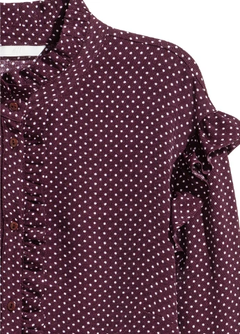 Коричневая блуза демісезон,коричневий в білий горох, H&M