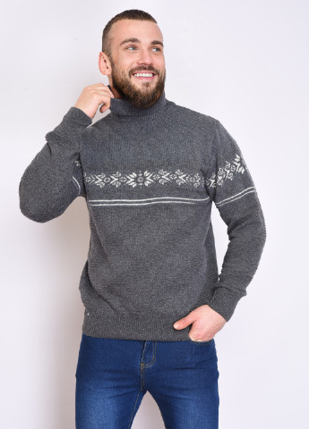Серый зимний свитер мужской зимний серого цвета размер м Let's Shop