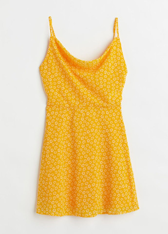 Желтое повседневный платье H&M с цветочным принтом