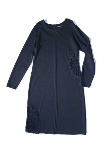 Черное праздничный платье женское с декором из маленьких цветов футляр No Brand