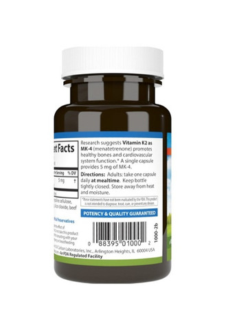 Vitamin K2 5 mg 60 Soft Gels Carlson Labs (258646283)