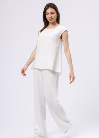 Білі легкі штани з віскозної тканини жатка 7162 Cat Orange (258965531)