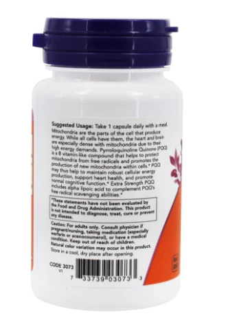 Пирролохинолинхинон и Альфа-липоевая кислота PQQ 40mg EXTRA STRENGTH 50vcaps Now (257052272)