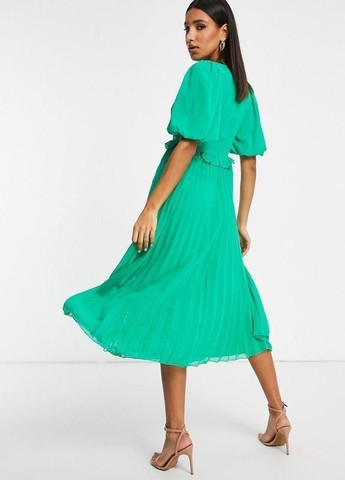 Зеленое изумрудное платье меди с кружевными вставками Asos