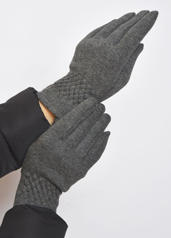 Перчатки женские на меху темно-серого цвета размер 7,5 Let's Shop (263278141)